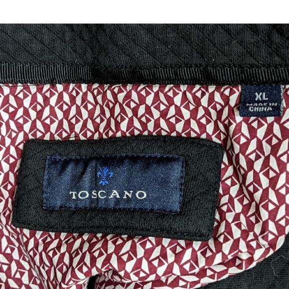 Toscano Men's Black Textured Knit 3/4 Zip Sweater Size XL - Picture 5 of 6